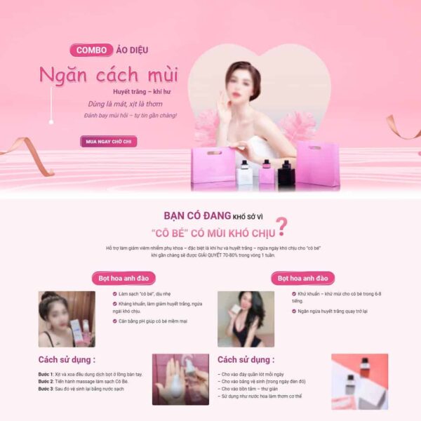 Theme WordPress Landing page nước xịt thơm, Bonus, Landing Page, Bán hàng, Làm đẹp, Landing page, Xịt thơm