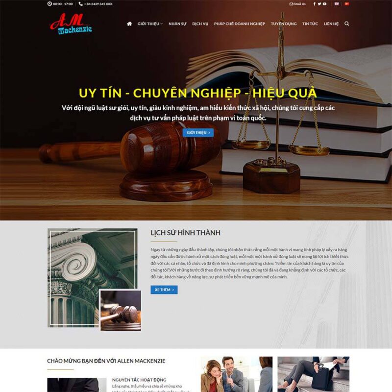 Theme WordPress luật sư 04, Công ty, Luật sư