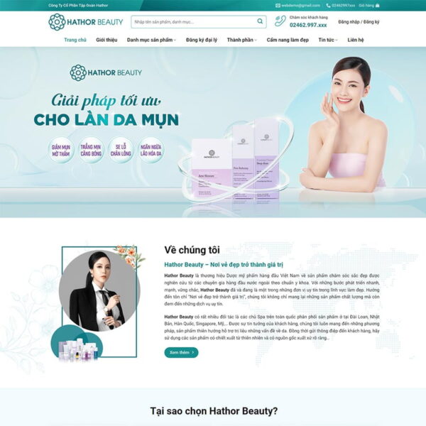 Theme WordPress mỹ phẩm 16, Bán hàng, Làm đẹp, Mỹ phẩm, Spa, Thẩm mỹ