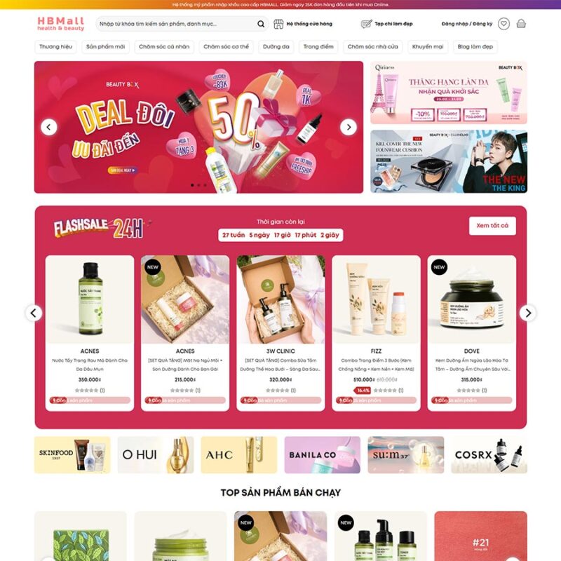 Theme WordPress mỹ phẩm 21, Bán hàng, Làm đẹp, Cosmetic, Mỹ phẩm, Spa