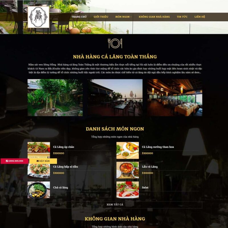 Theme WordPress nhà hàng 02, Thực phẩm, ẩm thực, Nhà hàng