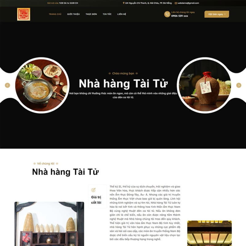 Theme WordPress nhà hàng 05, Thực phẩm, ẩm thực, Nhà hàng