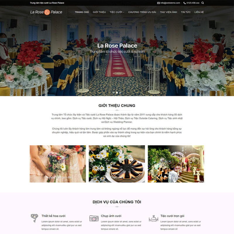 Theme WordPress nhà hàng tiệc cưới, Bán hàng, Thực phẩm, Cưới hỏi, Nhà hàng, Tiệc cưới