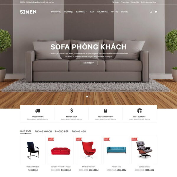 Theme WordPress nội thất 35, Nội thất, Bàn ghế, Giường ngủ, Sofa, Thiết kế