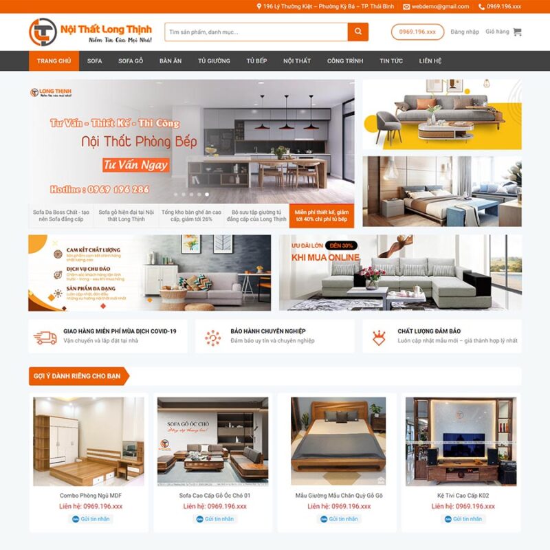 Theme WordPress nội thất 37, Nội thất, Giường ngủ, Sofa, Tủ bếp