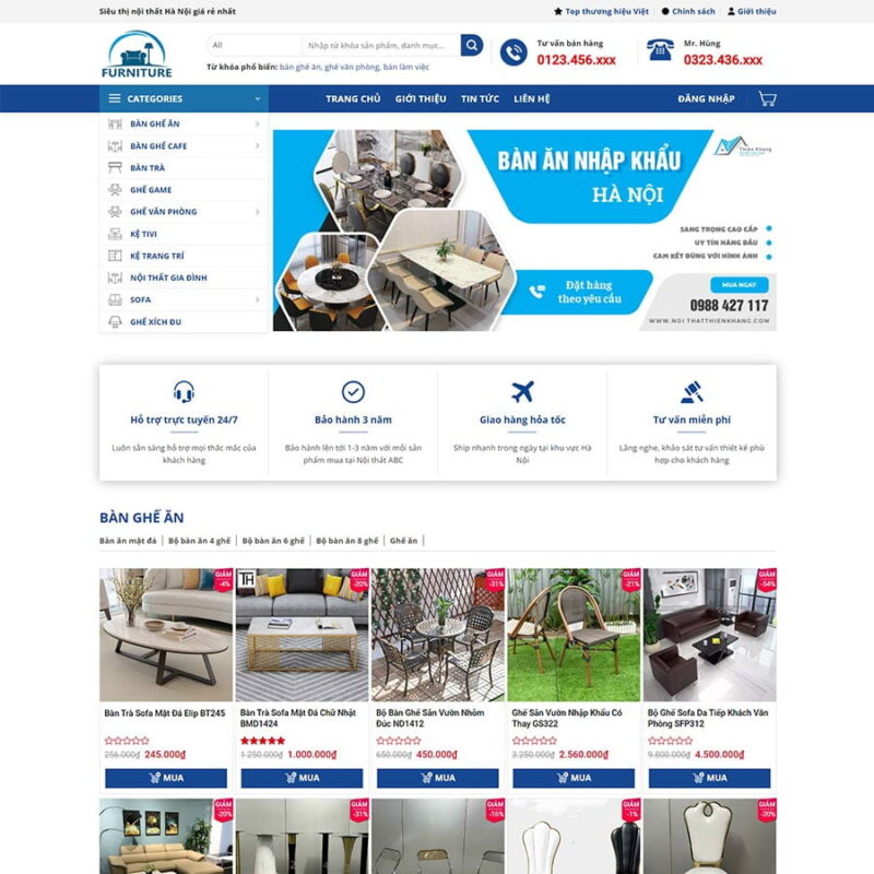 Theme WordPress nội thất 39, Nội thất, Bàn ghế, Sofa