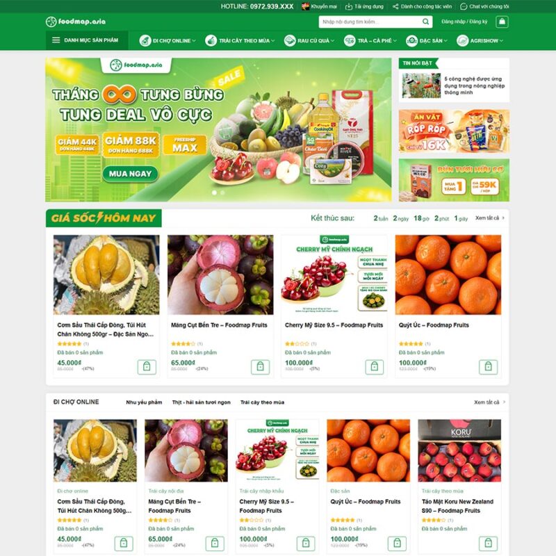 Theme WordPress nông sản 06, Bán hàng, Nông sản, organic, Rau củ quả