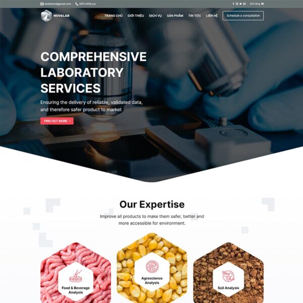 Theme WordPress phòng lab thí nghiệm y tế, Công ty, Phòng lab, Phòng thí nghiệm, Y tế