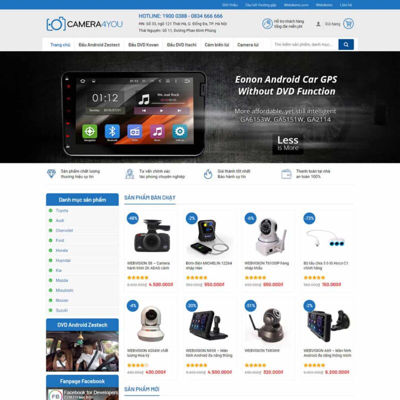 Theme WordPress Shop bán camera 02, Bán hàng, Camera, Thiết bị