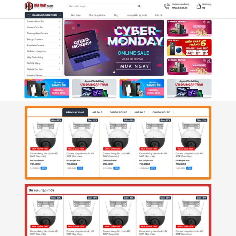 Theme WordPress Shop bán camera 05, Bán hàng, Camera, Công nghệ, Điện máy, Điện tử, Phụ kiện