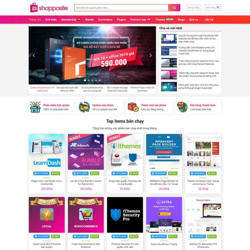 Theme WordPress Shop bán tài nguyên, sản phẩm số, mã nguồn, Bán hàng, Code, Download, Mã nguồn, Sản phẩm số, Tài nguyên