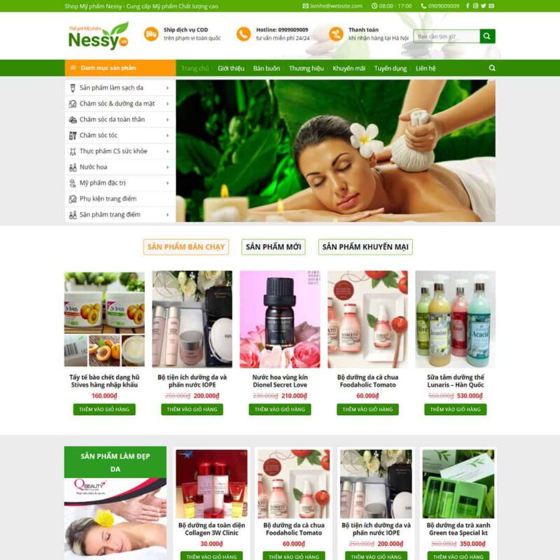 Theme WordPress Shop mỹ phẩm 03, Bán hàng, Làm đẹp, Dược phẩm, Mỹ phẩm