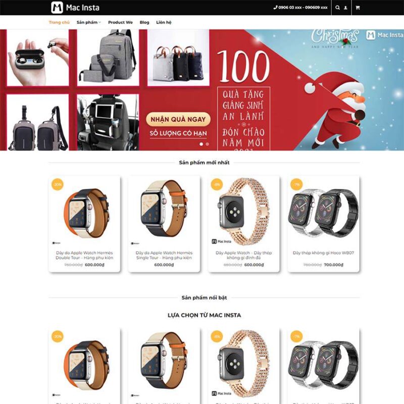 Theme WordPress shop phụ kiện mac, Bán hàng, Điện thoại, Phụ kiện, Smart watch, SmartPhone