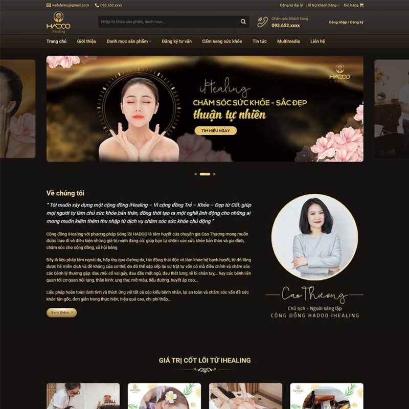 Theme WordPress Spa, làm đẹp 12, Làm đẹp, Mỹ phẩm, Spa, Thẩm mỹ