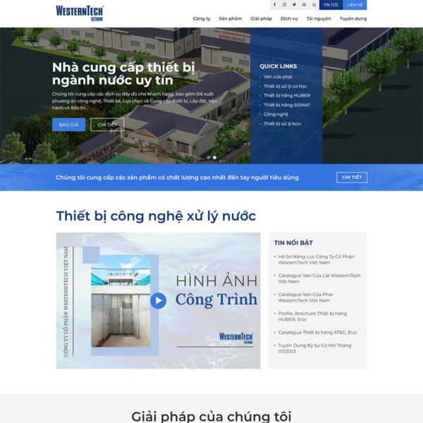 Theme WordPress thiết bị công nghệ xử lý nước, Công ty, Ngành nước, Thiết bị công nghiệp, Xử lý nước