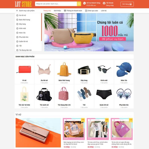 Theme WordPress thời trang 09, Bán hàng, Phụ kiện, Shop thời trang, Thời trang, túi xách