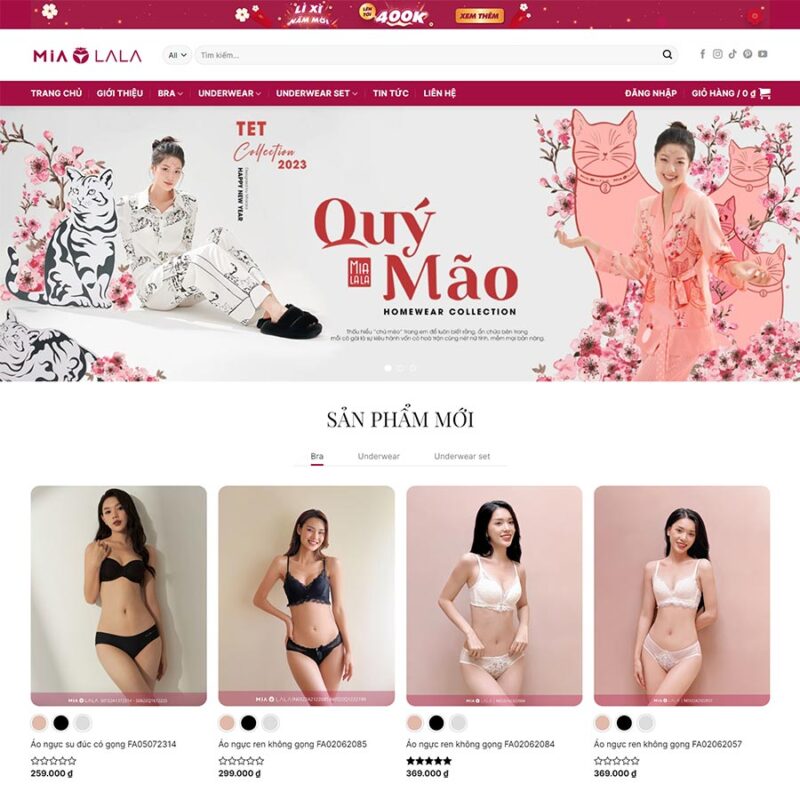 Theme WordPress thời trang nội y 02, Bán hàng, Bikini, Nội y, Phụ kiện, Quần áo, Thời trang