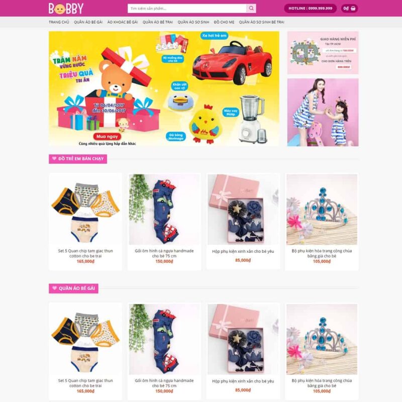 Theme WordPress thời trang trẻ em, Bán hàng, Kid, Shop, Thời trang, Trẻ em