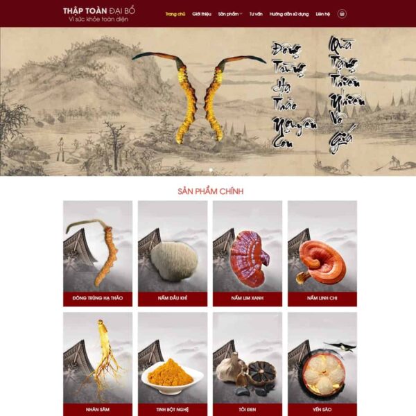 Theme WordPress thực phẩm chức năng 07, Bán hàng, Thực phẩm, Dược phẩm, Đông trùng hạ thảo, Thực phẩm chức năng, Yến sào