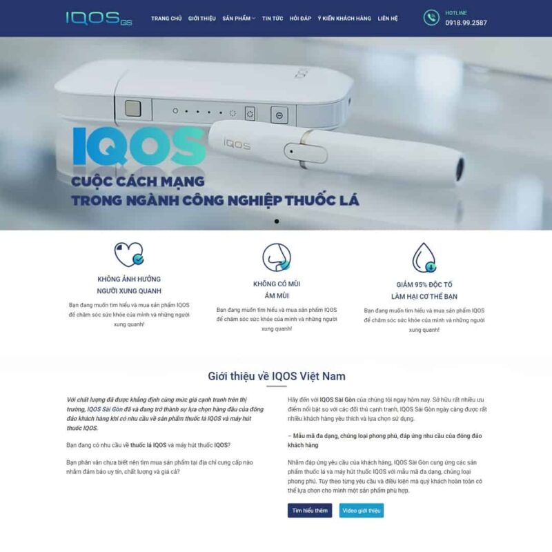 Theme WordPress thuốc lá điện tử, Bán hàng, Thuốc lá điện tử, Vape