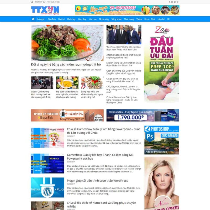 Theme WordPress tin tức 01, Tin tức, Blog