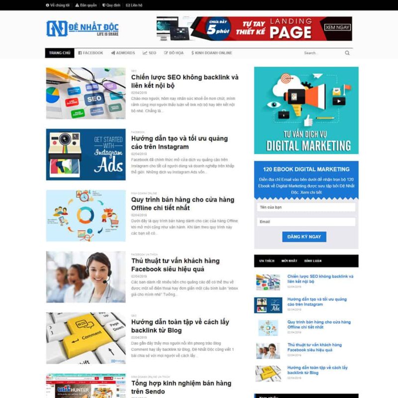 Theme WordPress tin tức 06, Tin tức, Blog, News