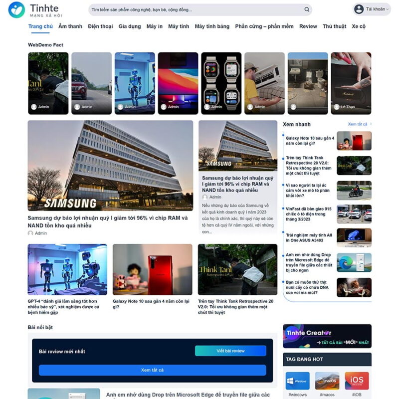 Theme WordPress tin tức công nghệ giống Tinh Tế, Tin tức, Blog công nghệ, Công nghệ, Tinh tế