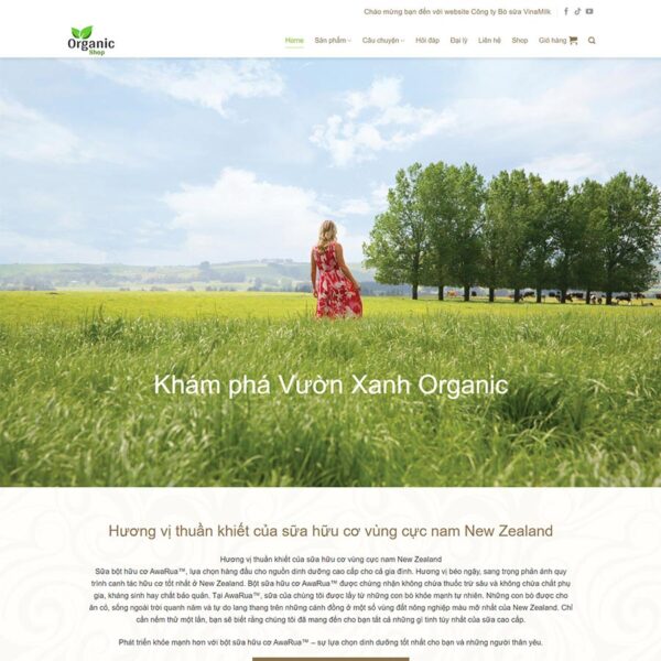 Theme WordPress trang trại bò sữa Organic, Thực phẩm, Bò sữa, Hữu cơ, Milk, Trang trại