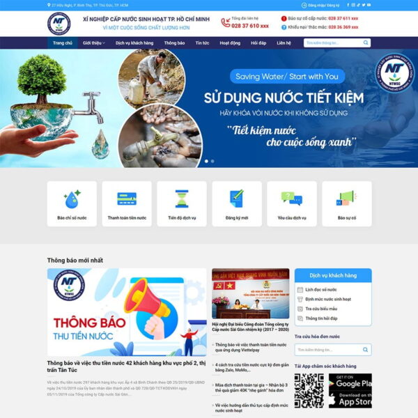 Theme WordPress xí nghiệp cấp nước, Công ty, Cấp nước, Nhà nước, Nước sinh hoạt, Xí nghiệp