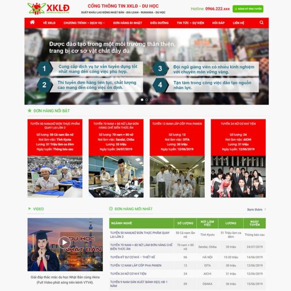 Theme WordPress xuất khẩu lao động 10, Công ty, Du học, Xklđ, Xuất khẩu lao động